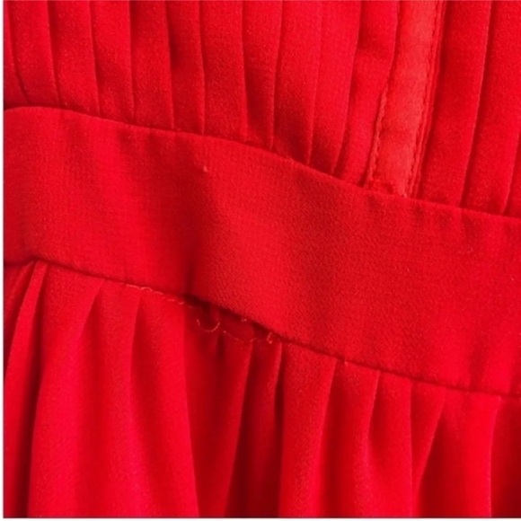 Fame and Partners Free People Red Pleated Maxi Dress - Picture 11 of 12